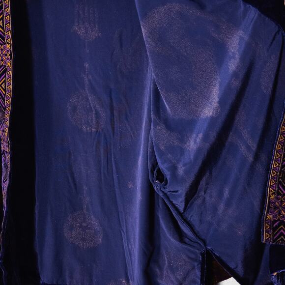 Chico’s Women’s Kimono L/XL Boho Luxe Velvet Burnout Eclectic Grandmacore Global - Picture 6 of 8